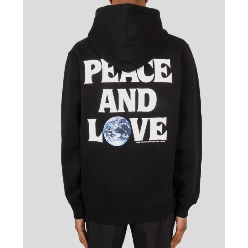 Stussy Peace and Love Graphic Hoodie Streetwear Grunge Urban Hypebeast‎ Casual